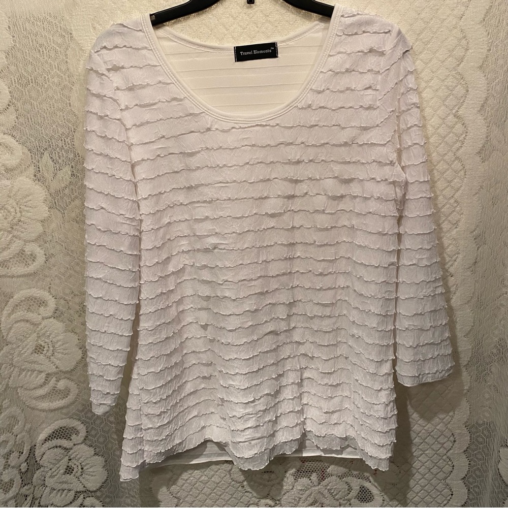 White ruffled shirt